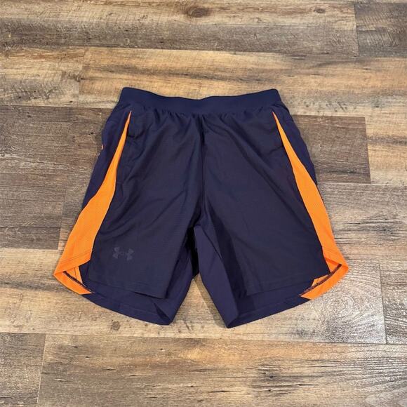 Under Armour Purple Orange Lined Shorts Athletic Size S Lightweight Drawstring - Picture 1 of 11
